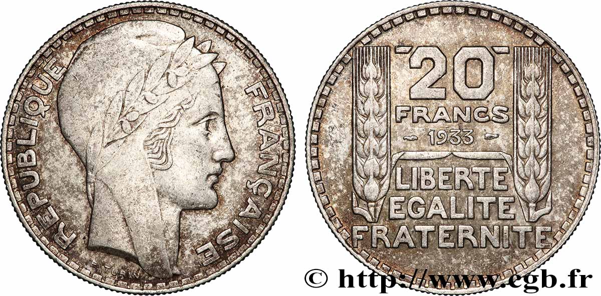 20 francs Turin, Rameaux Longs 1933  F.400/5 SUP 