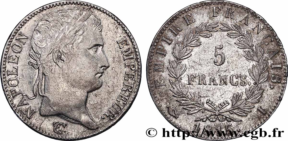5 francs Napoléon Empereur, Cent-Jours 1815 Limoges F.307A/4 VF 