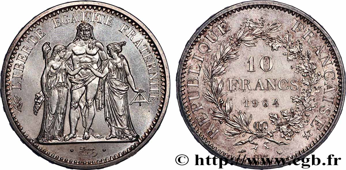 Essai de 10 francs Hercule 1964 Paris F.364/2 MS 