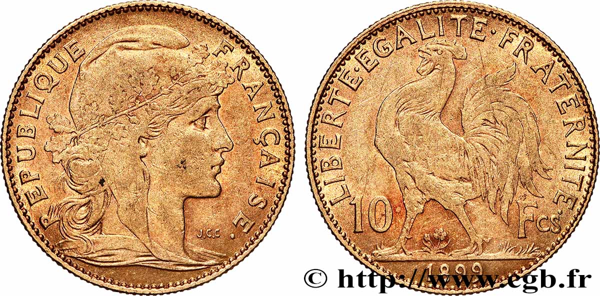 10 francs Coq 1899 Paris F.509/1 XF 