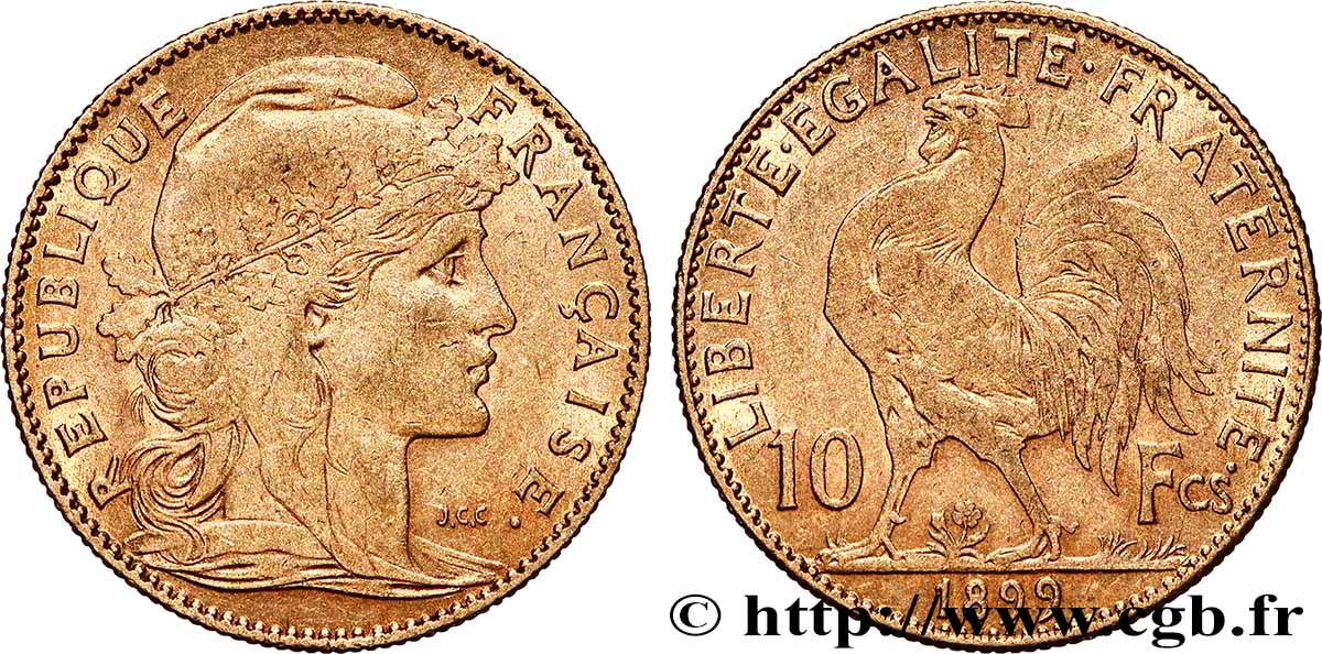 10 francs Coq 1899 Paris F.509/1 XF 