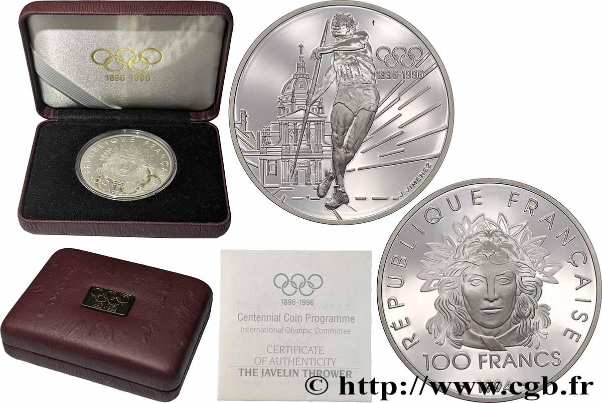 Belle Épreuve 100 francs - Le Lanceur de Javelot - Différent Abeille 1994 Paris F5.1640 1 MS 