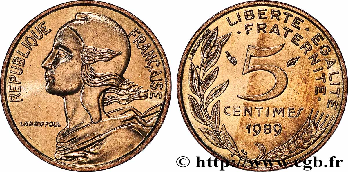 5 centimes Marianne 1989 Pessac F.125/25 MS 