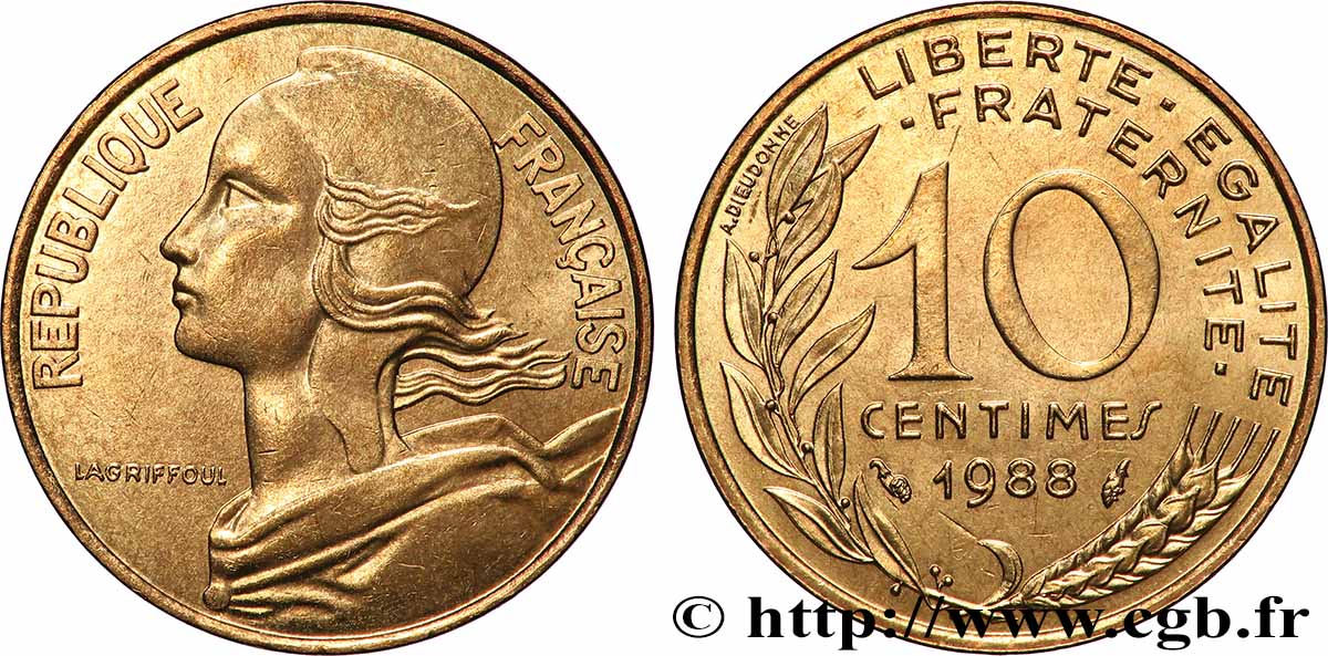 10 centimes Marianne 1988 Pessac F.144/28 SPL 
