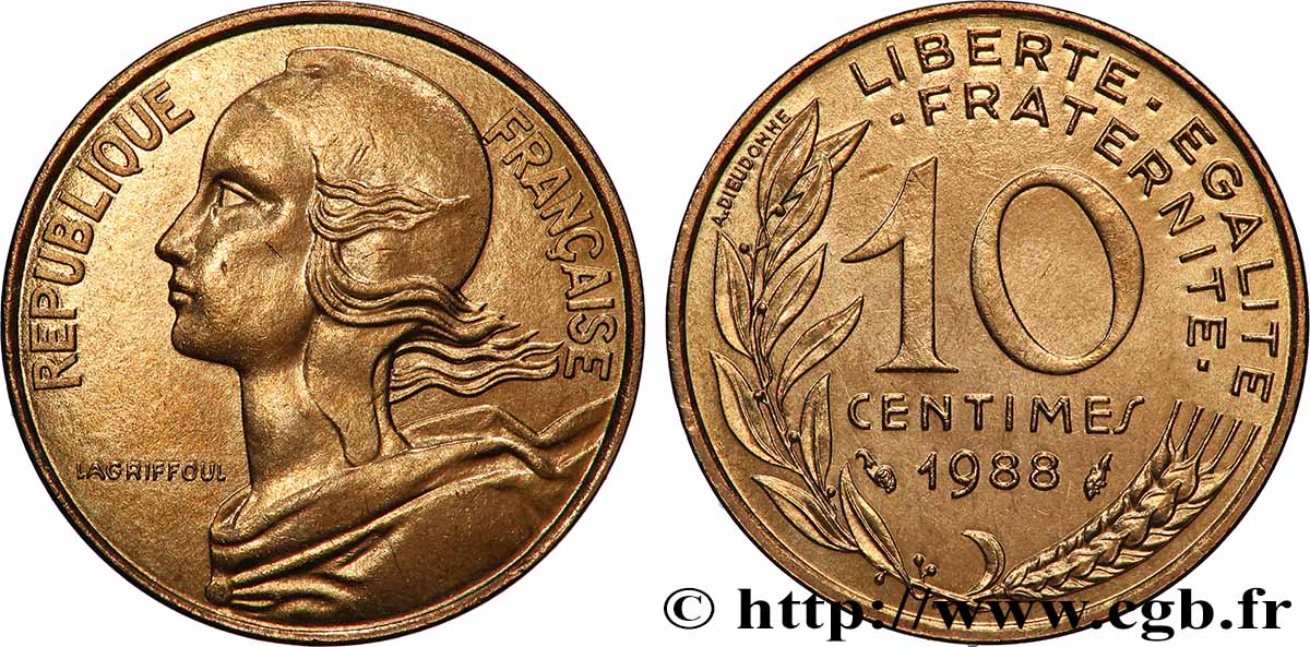 10 centimes Marianne 1988 Pessac F.144/28 MS 