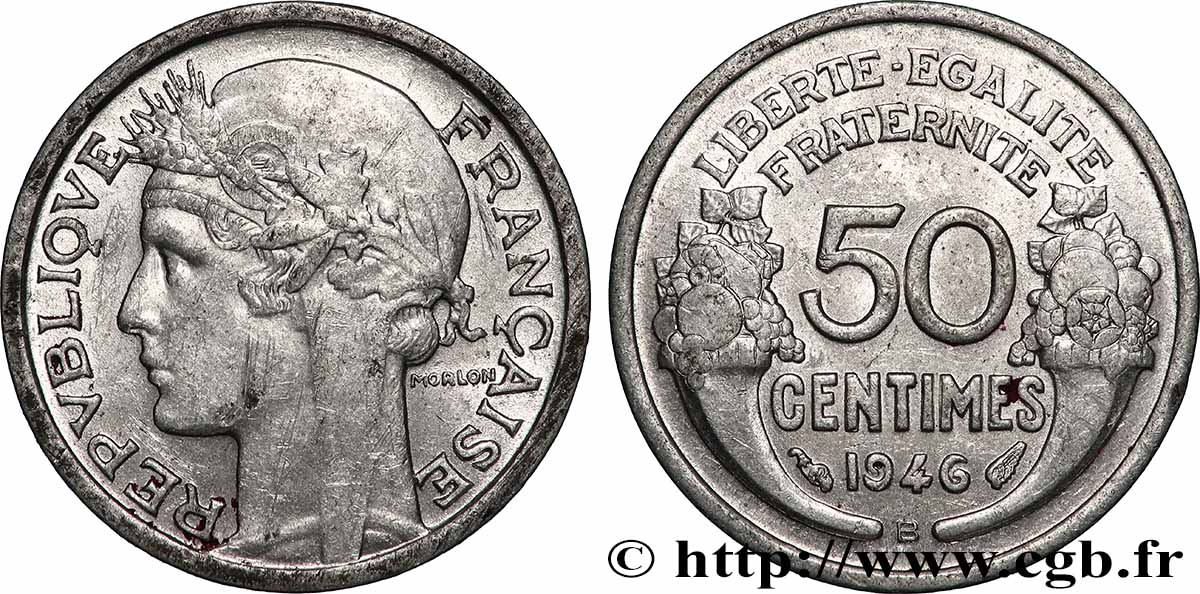 50 centimes Morlon, légère 1946 Beaumont-le-Roger F.194/9 MS 