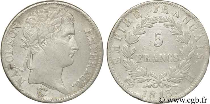 5 francs Napoléon Empereur, Empire français 1813 La Rochelle F.307/63 VF30 