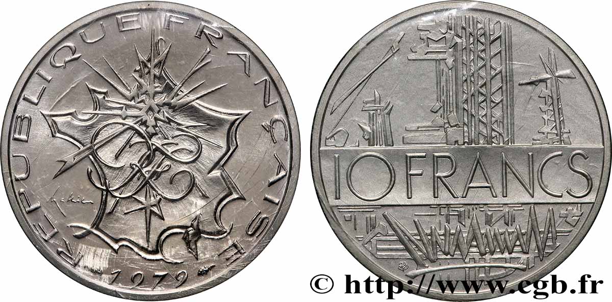 Piéfort Argent de 10 francs Mathieu 1979 Pessac GEM.186 P2 FDC 