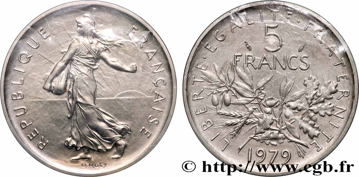 Piéfort Argent de 5 francs Semeuse 1979 Pessac GEM.154 P2 FDC 