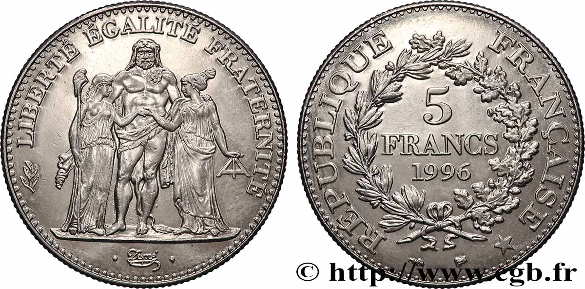 5 francs Hercule de Dupré 1996  F.346/2 MS 