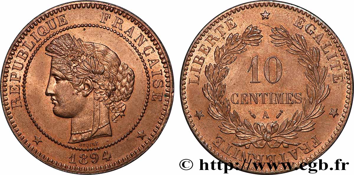10 centimes Cérès 1894 Paris F.135/39 SPL64 
