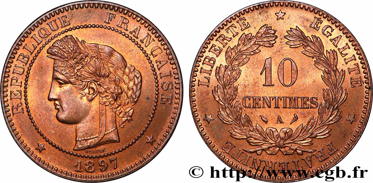 10 centimes Cérès 1897 Paris F.135/44 MS64 