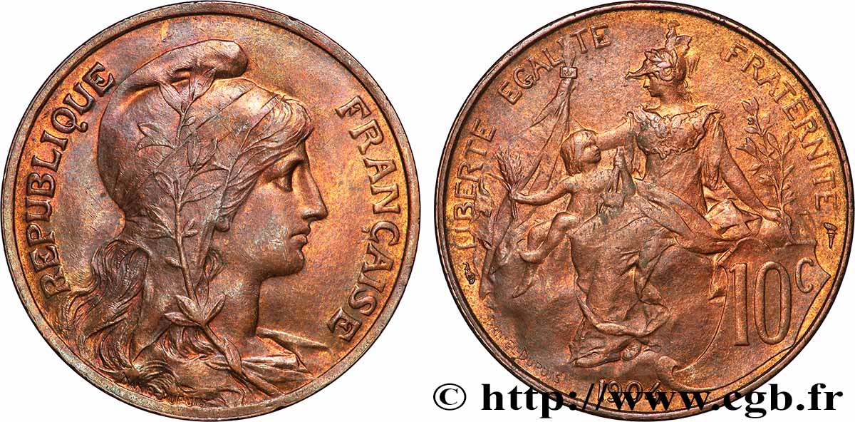 10 centimes Daniel-Dupuis 1904  F.136/13 EBC+ 
