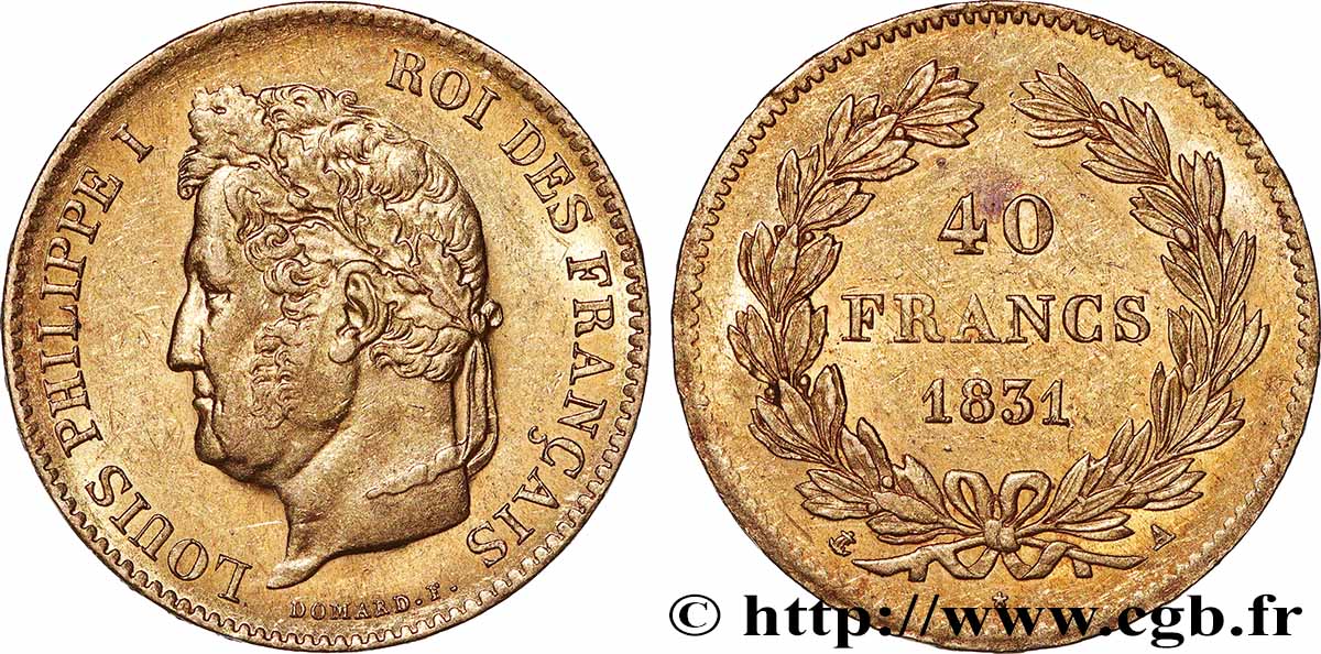 40 francs or Louis-Philippe 1831 Paris F.546/1 fVZ 