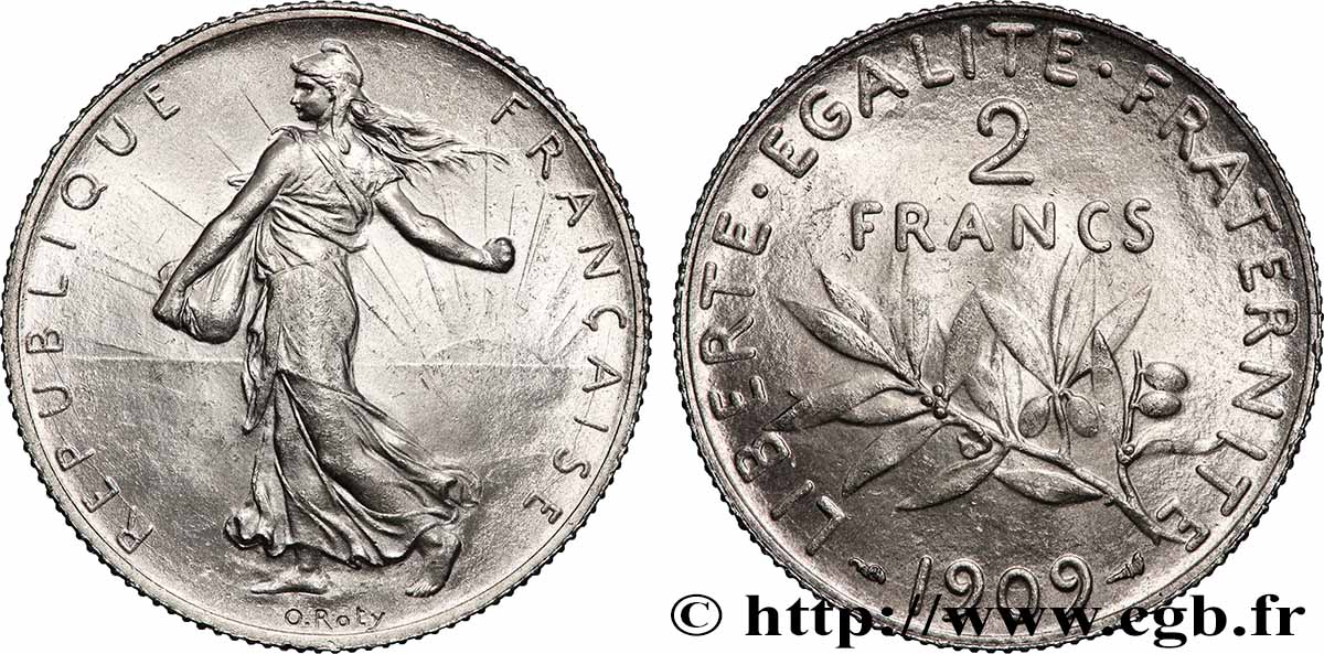 2 francs Semeuse 1909  F.266/11 SPL64 