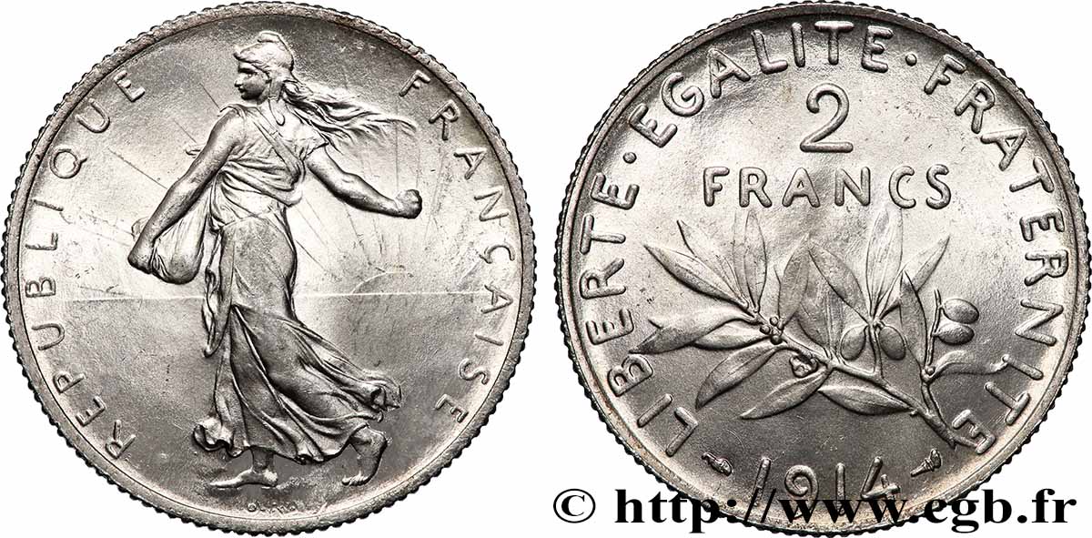 2 francs Semeuse 1914  F.266/15 SPL64 