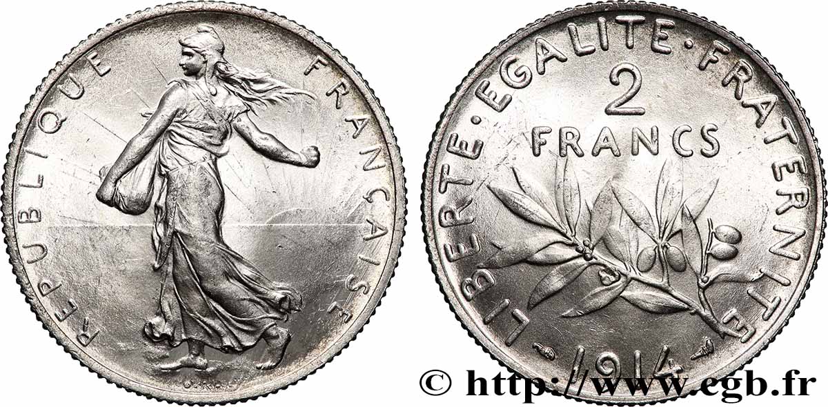 2 francs Semeuse 1914  F.266/15 MS64 