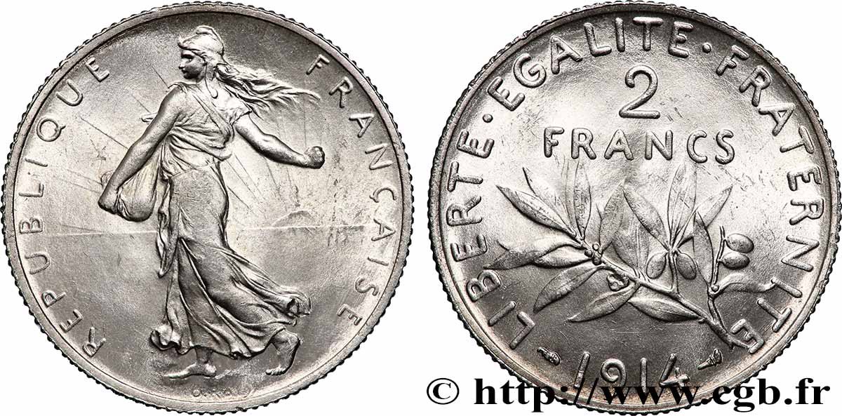 2 francs Semeuse 1914  F.266/15 MS64 