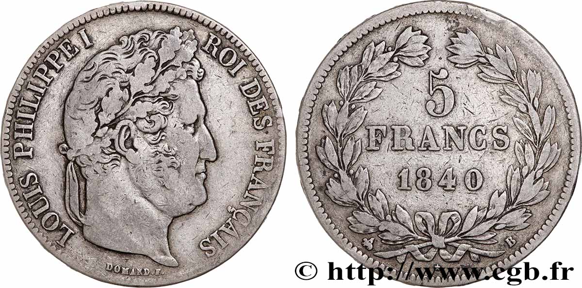 5 francs IIe type Domard 1840 Rouen F.324/84 q.BB 