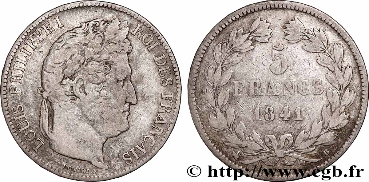 5 francs IIe type Domard 1841 Rouen F.324/91 S 