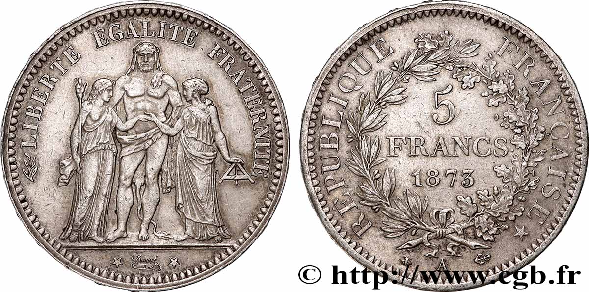 5 francs Hercule 1873 Paris F.334/9 BB 