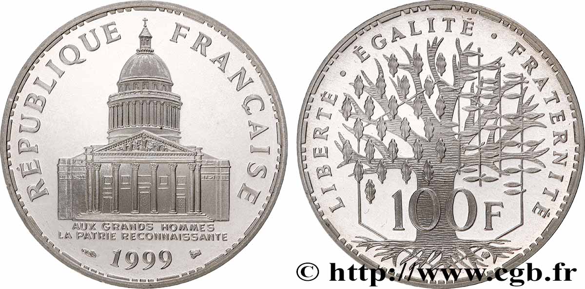 100 francs Panthéon, Belle Épreuve 1999  F.451/22 var. SUP+ 