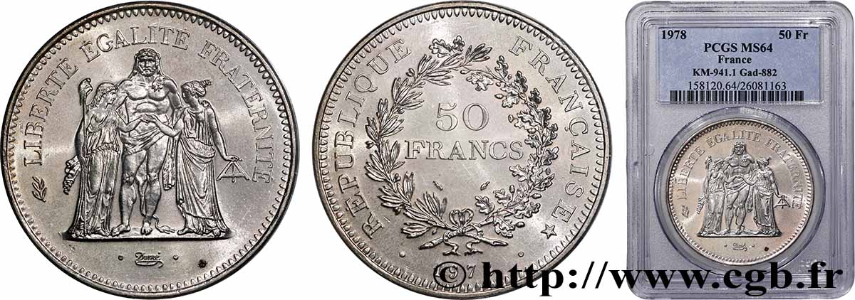 50 francs Hercule 1978  F.427/6 SPL64 PCGS