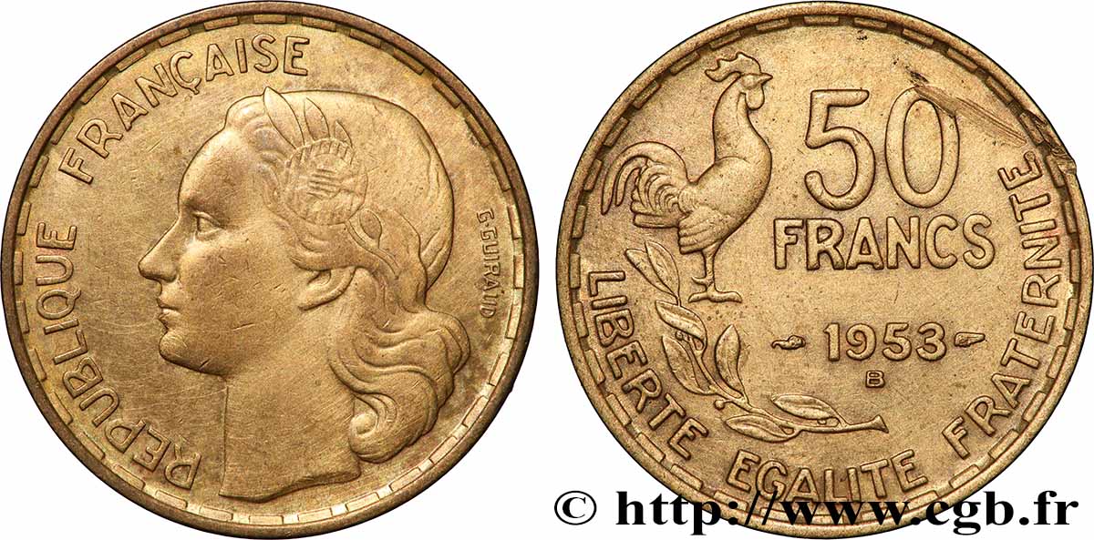 50 francs Guiraud 1953 Beaumont-le-Roger F.425/11 TTB 