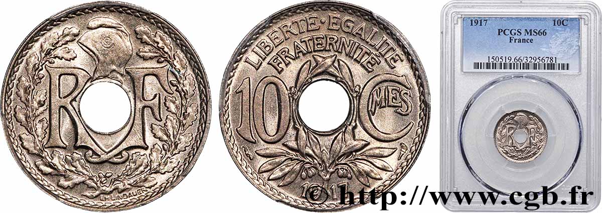 10 centimes Lindauer 1917  F.138/1 FDC66 PCGS