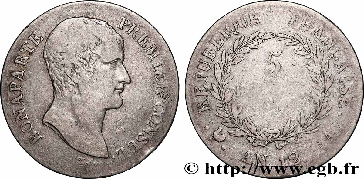 5 francs Bonaparte Premier Consul 1804 Paris F.301/9 fS 
