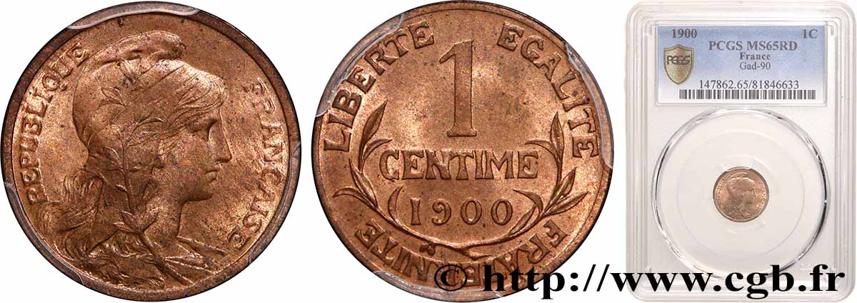 1 centime Daniel-Dupuis 1900 Paris F.105/4 MS65 PCGS