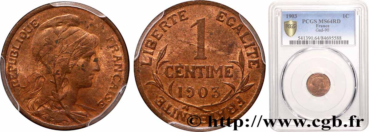 1 centime Daniel-Dupuis 1903 Paris F.105/8 MS64 PCGS