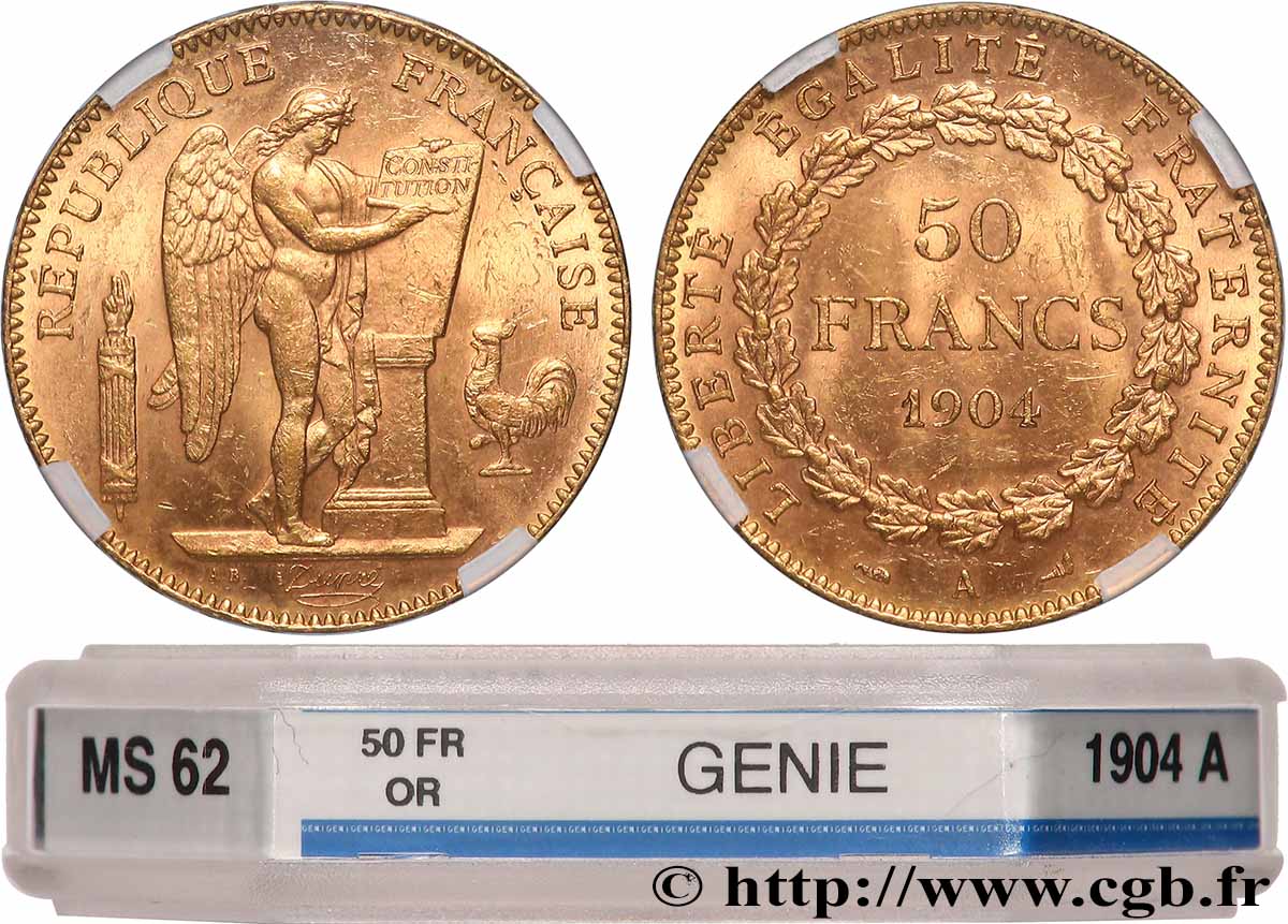 50 francs or Génie 1904 Paris F.549/6 SPL62 GENI