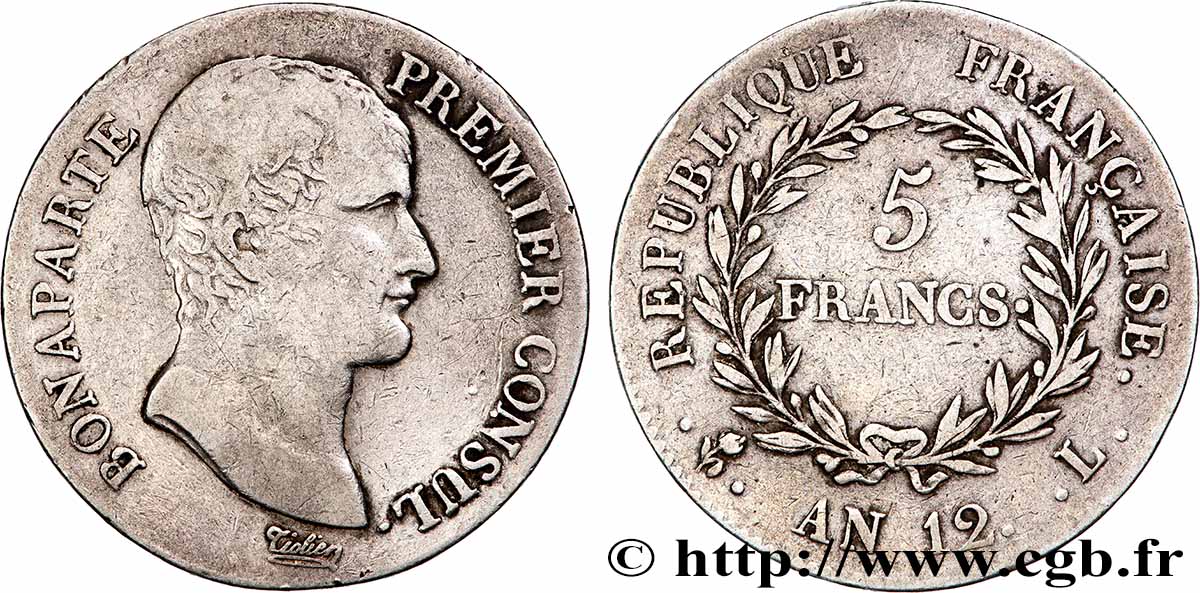 5 francs Bonaparte Premier Consul 1804 Bayonne F.301/18 VF 