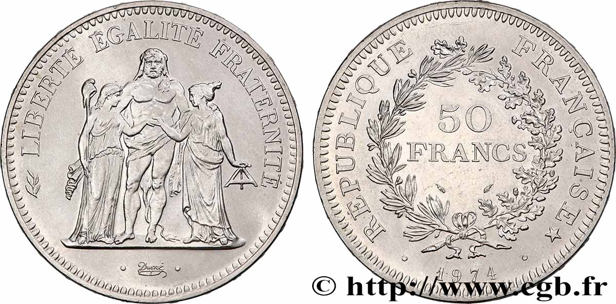 50 francs Hercule, avers de la 20 francs 1974  F.426/1 MS 