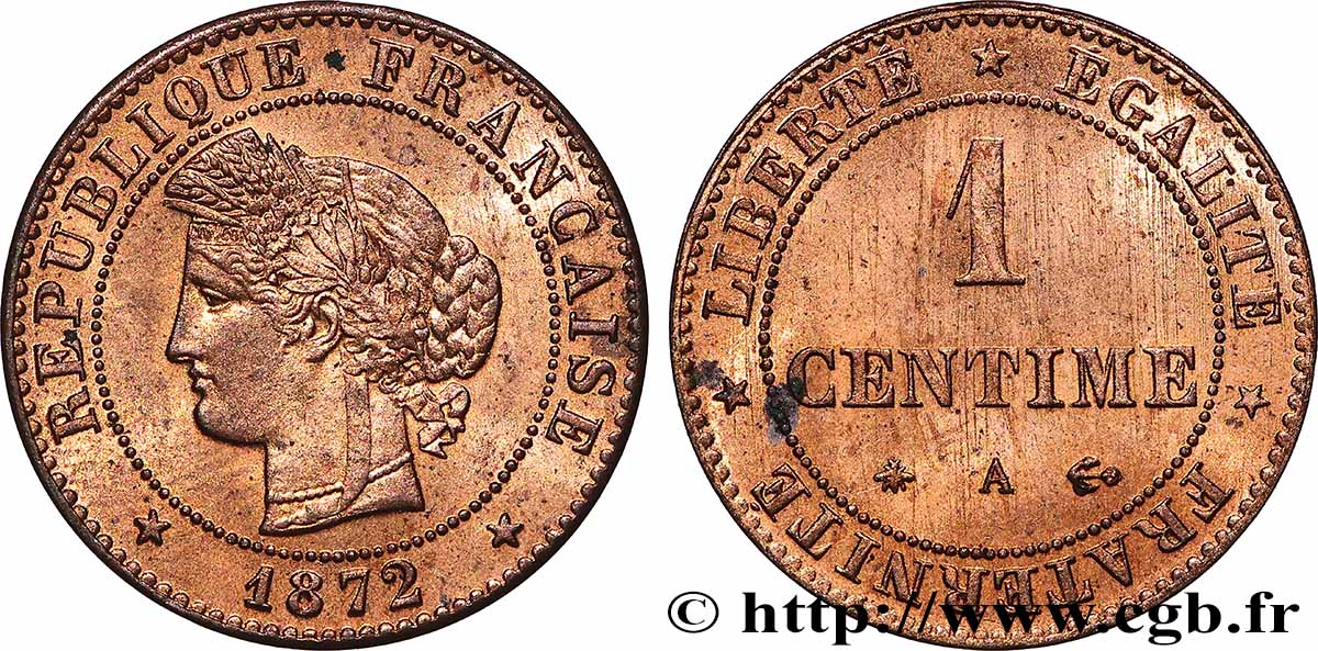 1 centime Cérès 1872 Paris F.104/1 SC64 