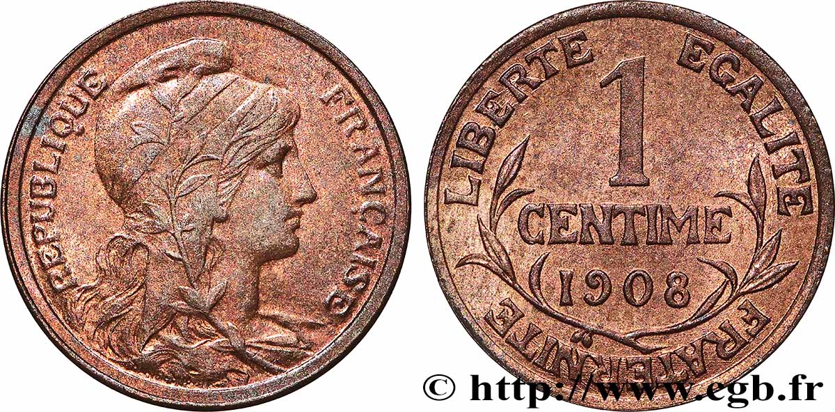 1 centime Daniel-Dupuis 1908 Paris F.105/10 SPL63 