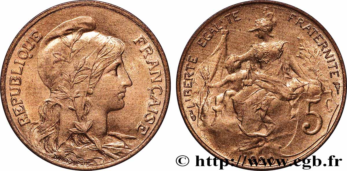 5 centimes Daniel-Dupuis 1920  F.119/31 SUP62 