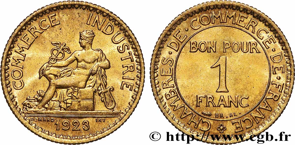 1 franc Chambres de Commerce 1923 Paris F.218/5 SC64 