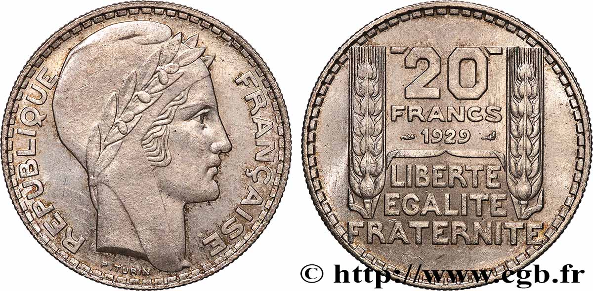 20 francs Turin 1929  F.400/2 SUP62 