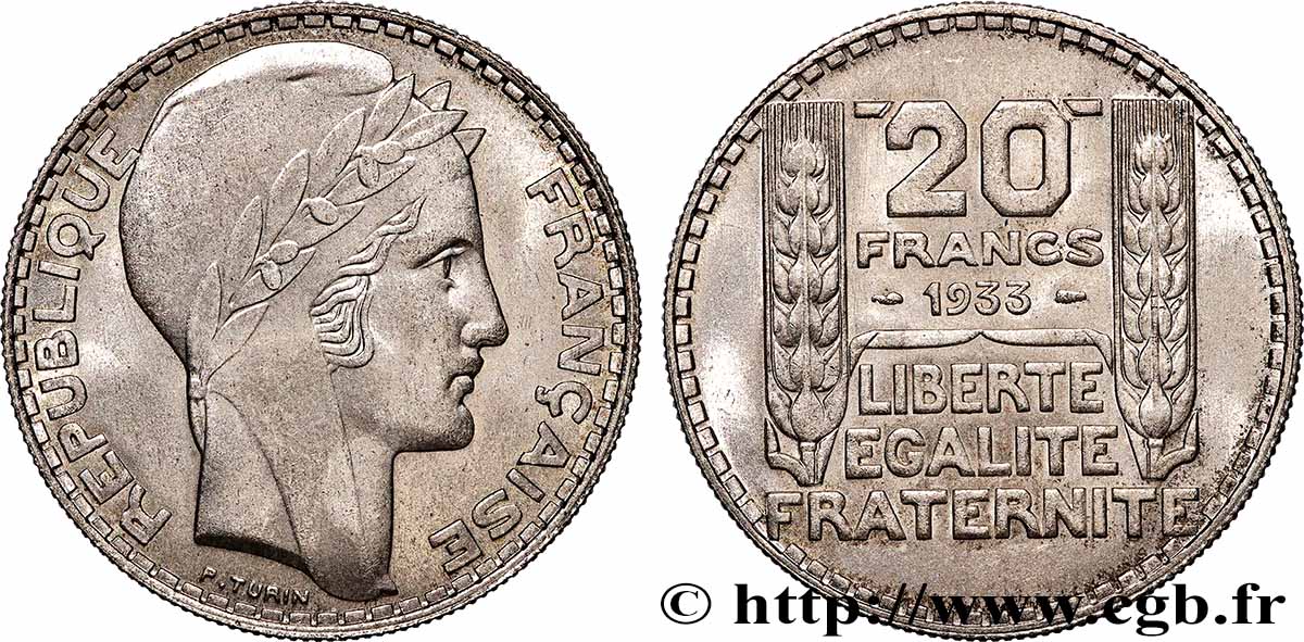 20 francs Turin, Rameaux Longs 1933  F.400/5 SPL63 