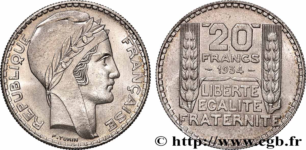 20 francs Turin 1934  F.400/6 SUP62 