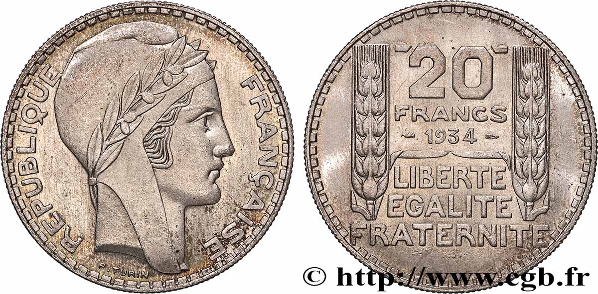 20 francs Turin 1934  F.400/6 EBC+ 