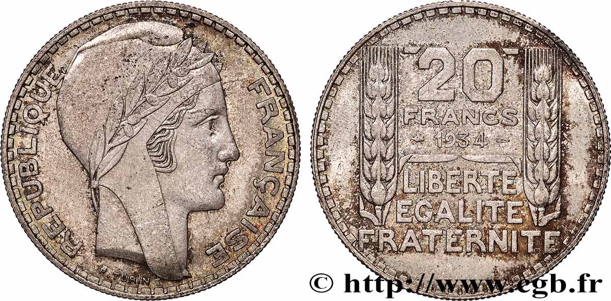 20 francs Turin 1934  F.400/6 EBC62 