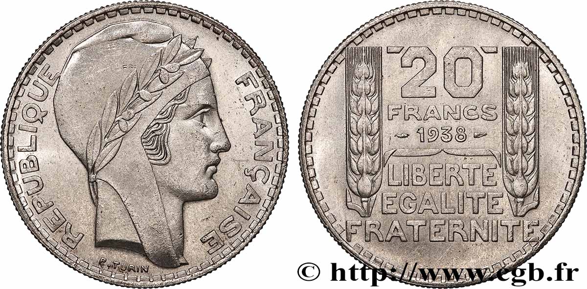 20 francs Turin 1938  F.400/9 SUP62 