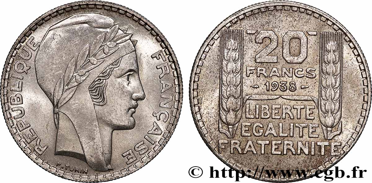 20 francs Turin 1938  F.400/9 SUP62 