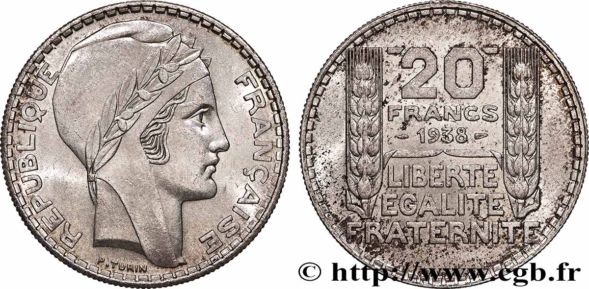 20 francs Turin 1938  F.400/9 SUP62 