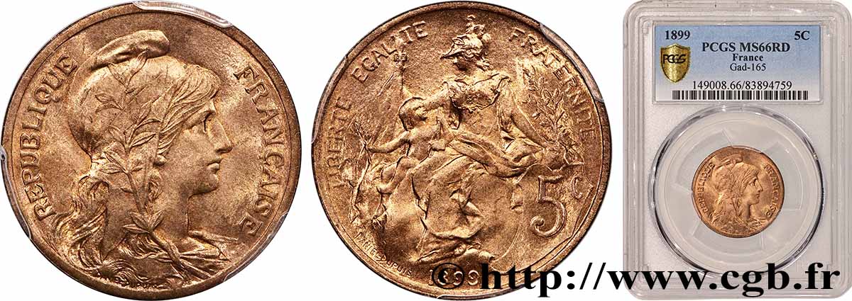 5 centimes Daniel-Dupuis 1899  F.119/7 FDC66 PCGS