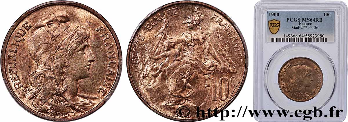 10 centimes Daniel-Dupuis 1900  F.136/8 SC64 PCGS