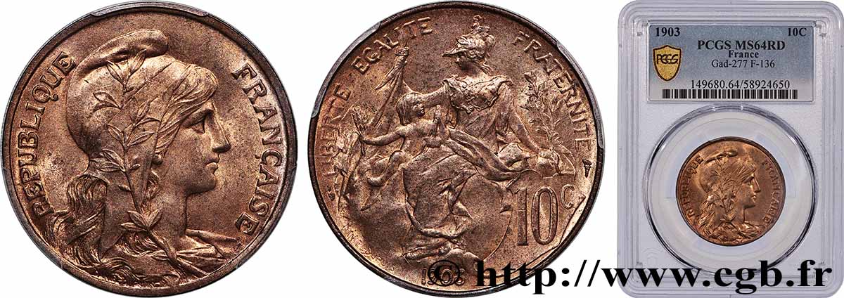 10 centimes Daniel-Dupuis 1903  F.136/12 MS64 PCGS